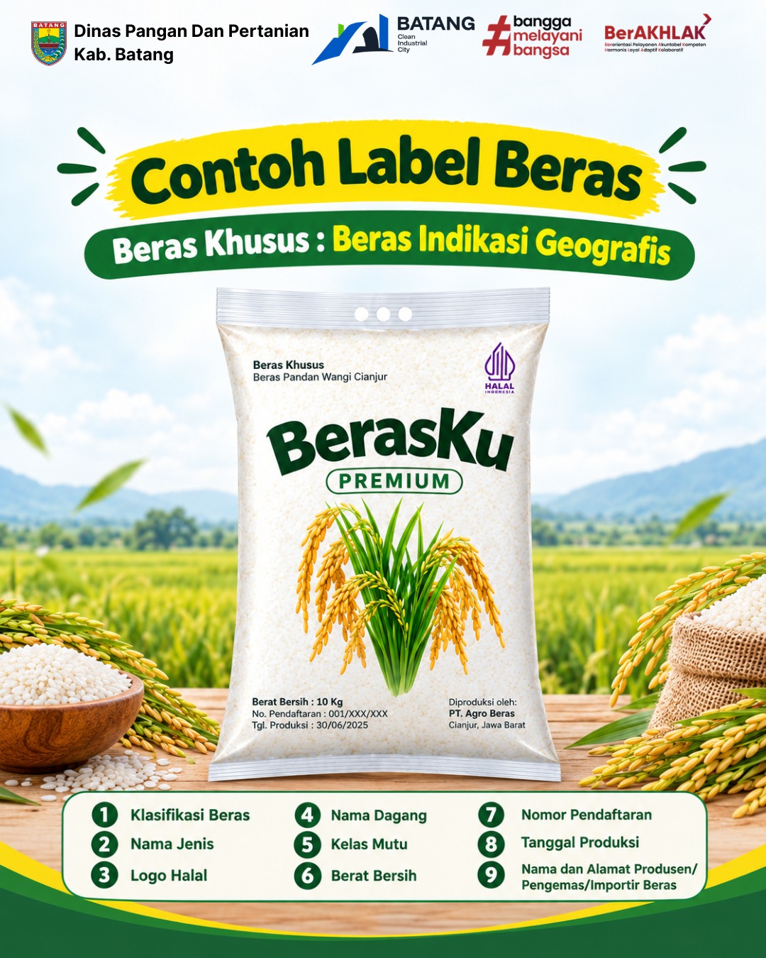 standar mutu dan label beras yang harus dipatuhi pelaku usaha